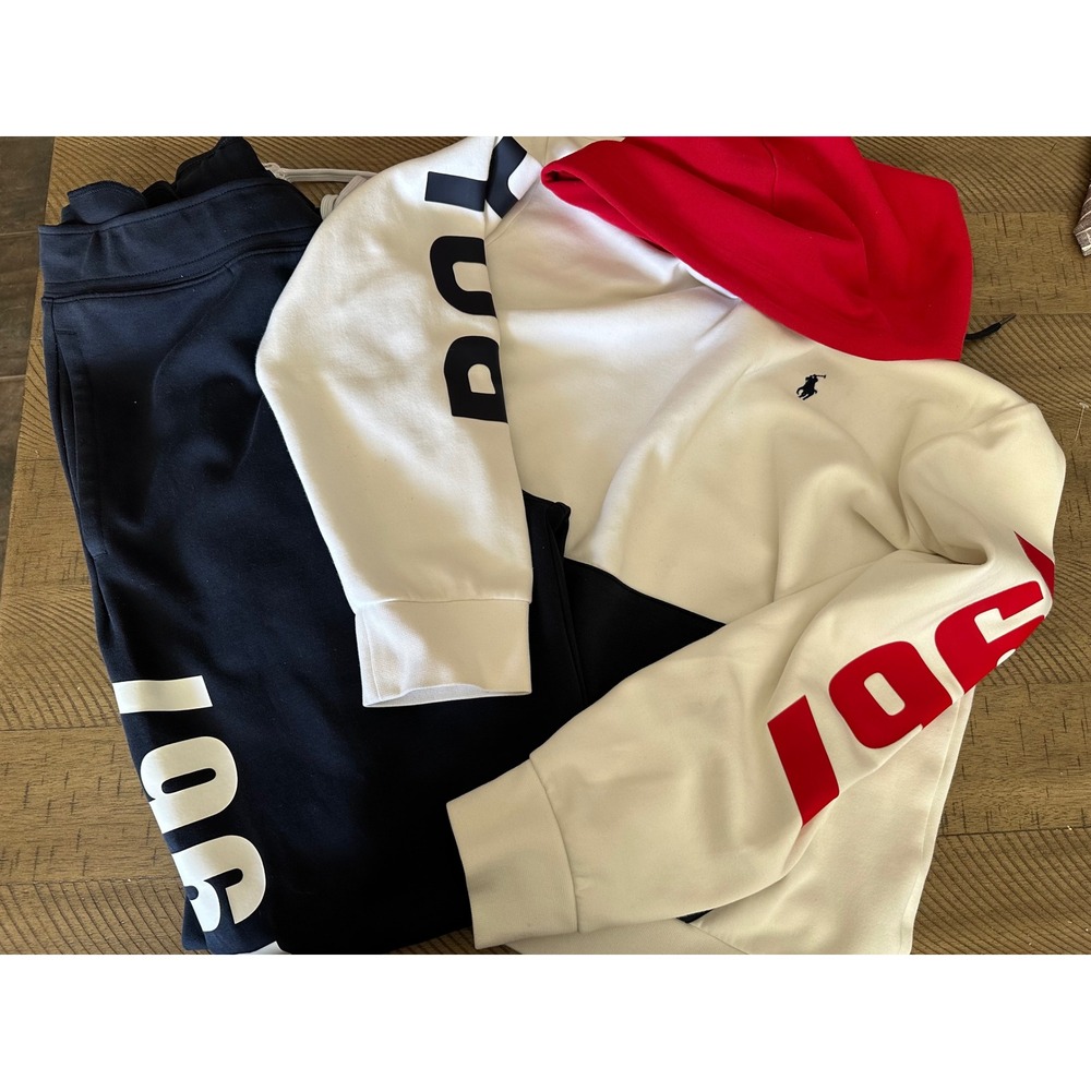 Polo Ralph Lauren Men's Colorblock Tracksuit Set (Hoodie & Joggers) - Size XL